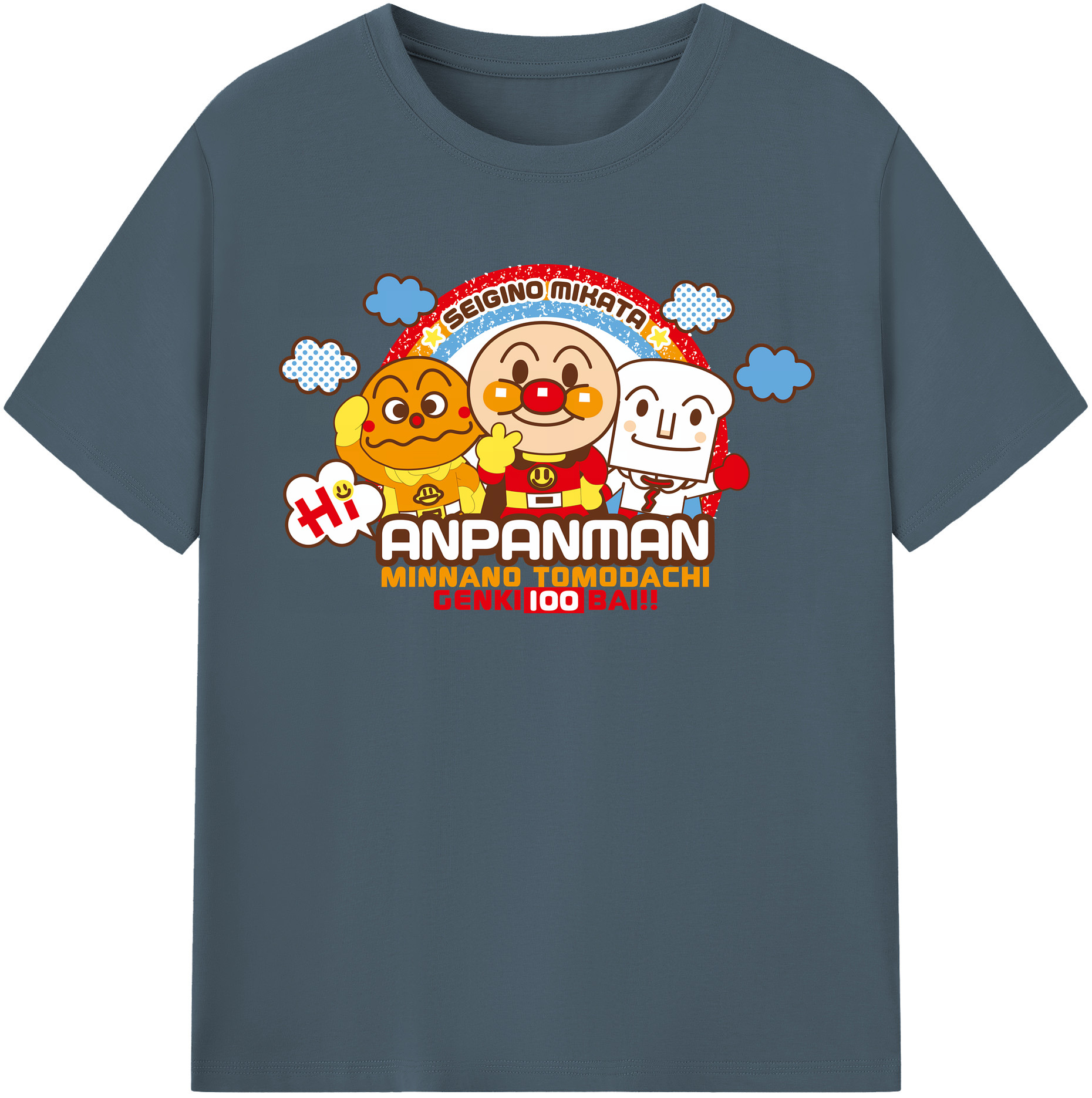 （画像用） アンパンマン Anpanman 綿100％半袖Tシャツ（フロントプリント）